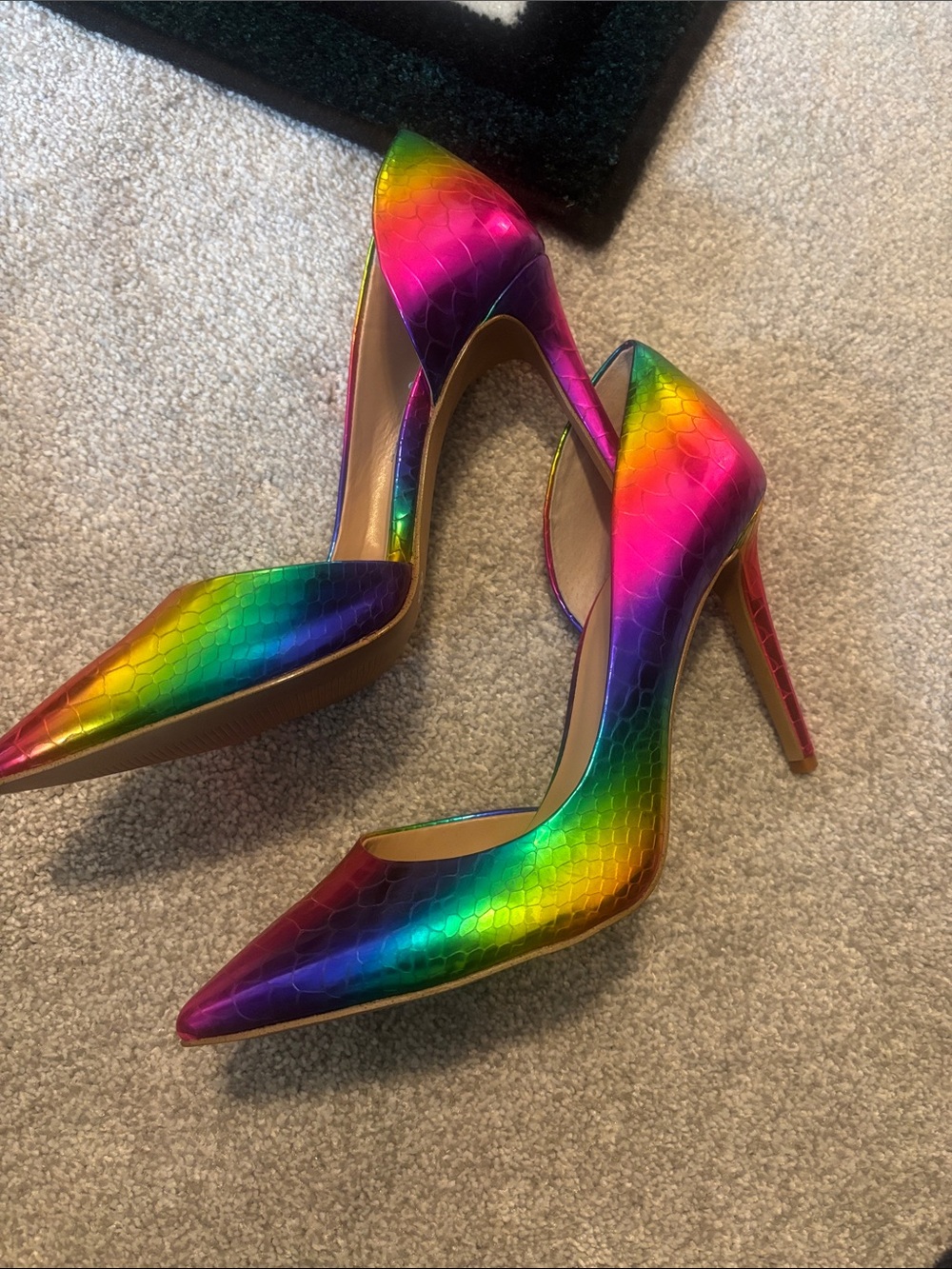 INC International Concepts Rainbow Metallic Multicolor Pointed-Toe Stilettos